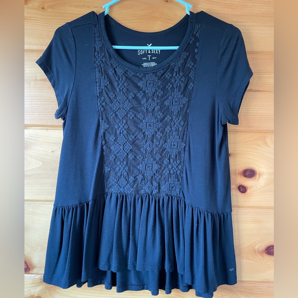 American Eagle Soft & Sexy Black Top